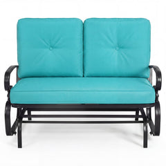 2 Seats Outdoor Swing Glider Chair with Comfortable Cushions-Pantone Green