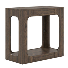 2-Tier End Table with Storage Shelf for Living Room-Walnut