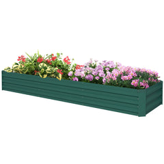 8'x2'x1' Galvanized Raised Bed, Large Elevated Planter Box for Growing Flowers, Herbs and Vegetables, Dark Grey