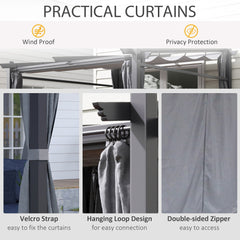 Metal Pergola with Sliding Roof Canopy, Retractable Pergola Canopy, 10' x 10', Beige