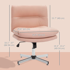 Armless Office Chair, Criss Cross Chair with Adjustable Height & Tilt Function for Home Office, Study, Grey