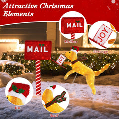 3.5 ft Christmas Mail Box with Dog and 120 Warm White LED Lights