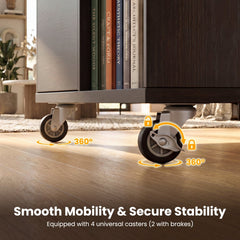 3-Drawer Mobile Lateral File Cabinet Printer Stand-Espresso
