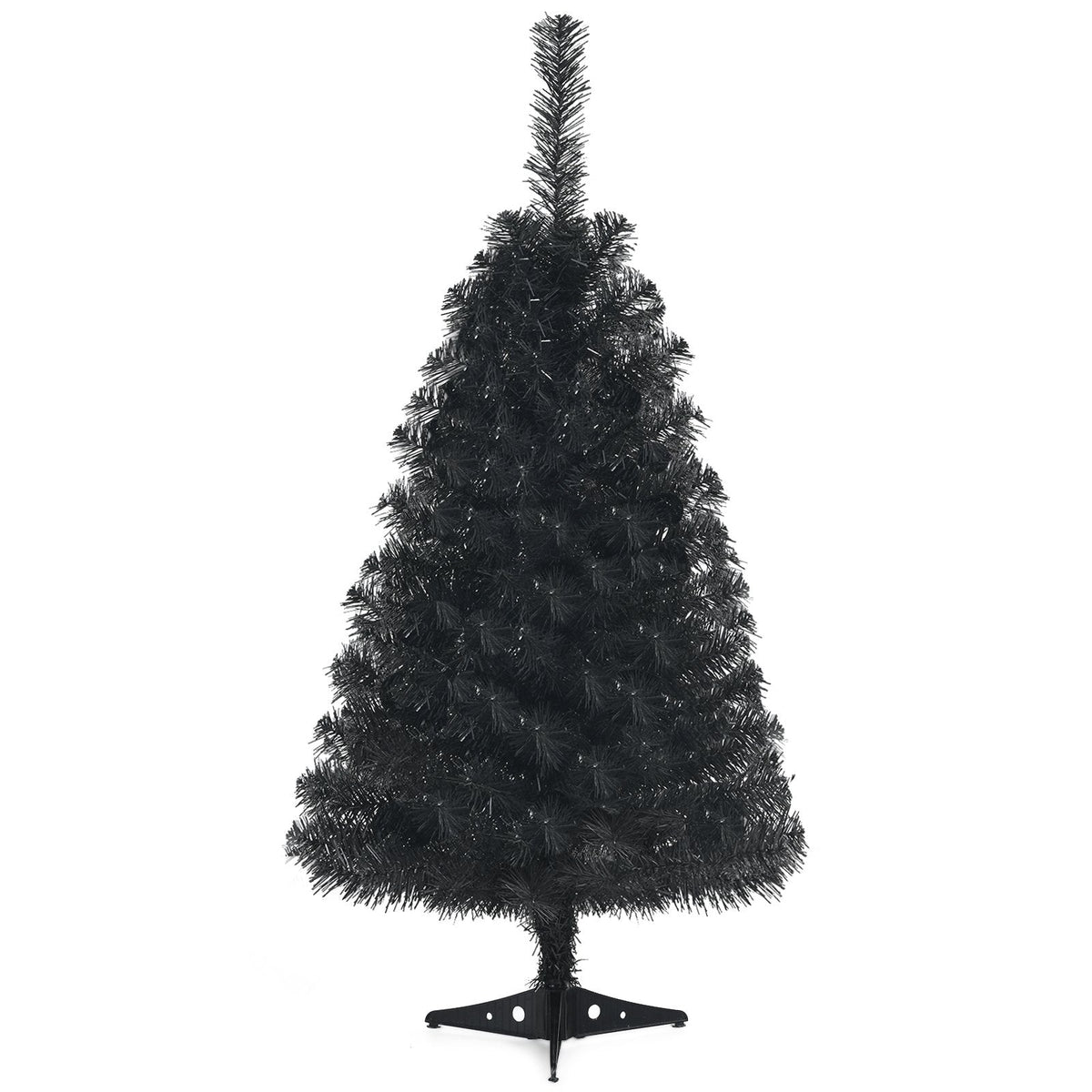 3 FT Black Artificial Tabletop Tree with 116 Branch Tips and Plastic Stand for Halloween and Christmas