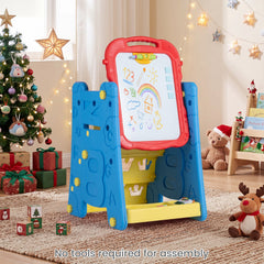 3 in 1 Art Easel for Kids with Double Sided Magnetic Board-Blue