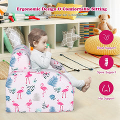 3 in 1 Toddler Flip Out Chair, Lounger and Bed, Flamingo Print