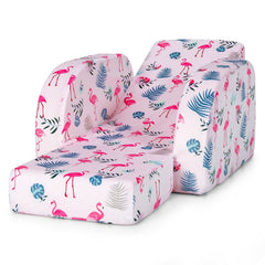 3 in 1 Toddler Flip Out Chair, Lounger and Bed, Flamingo Print