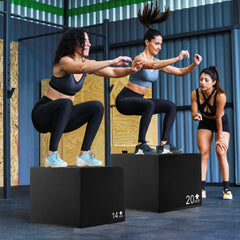3 In 1 Foam Plyometric Box with 3 Heights and Easy-to-Clean PU Cover-30 inches
