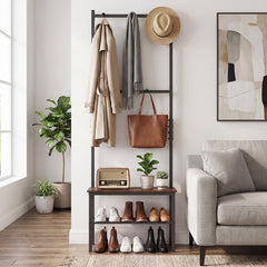 3-in-1 Hall Tree Freestanding Entryway Bench with Hooks