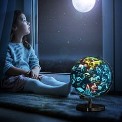 3-in-1 Illuminated World Globe with Stand and, 88 Constellations