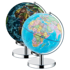 3-in-1 Illuminated World Globe with Stand and, 88 Constellations