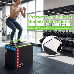 3-in-1 Plyometric Box 16 x 20 x 24 Inches Soft Plyo Jump Box