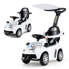3 in 1 Push Car for Toddler Stroller Sliding Walking Car for Boys and Girls-White