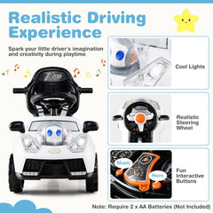 3 in 1 Push Car for Toddler Stroller Sliding Walking Car for Boys and Girls-White