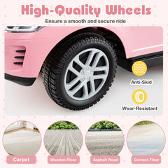 3 in 1 Push Car with Removable Handle and Guardrail for Kids 18-36 Months Old-Pink