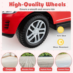 3 in 1 Push Car with Removable Handle and Guardrail for Kids 18-36 Months Old-Red