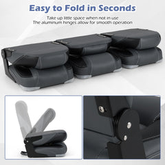 3-Pack Folding Boat Seats with 28D Soft Sponge Padding-Black