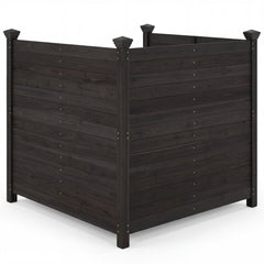 3-Panel Outdoor Privacy Air Conditioner Fence for Outside-Black