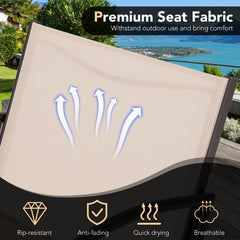 3 Piece Patio Sling Chair Set, 2 Wide 22 in Seats Rated 400 lb on Metal and Aluminium Frames with 20 in Round Three Leg Table