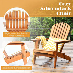 3 Piece Folding Adirondack Chair Set, 2 Eucalyptus Chairs Rated 350 lb with Widened Armrests and 18 in Side Table