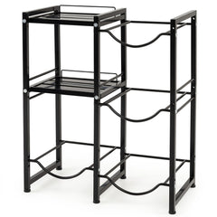 3-Tier 5 Gallon Water Jug Holder with Shelves-Black
