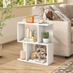 3-Tier Bookshelf with Display Shelf for Small Space-White