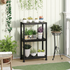 3-Tier Heavy-Duty Plastic Storage Shelves Freestanding Garage Shelving Unit