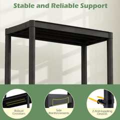 3-Tier Heavy-Duty Plastic Storage Shelves Freestanding Garage Shelving Unit