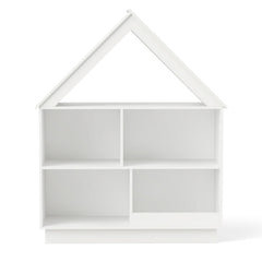 3-Tier House-Shaped Toy Storage Organizer with Open Shelves-White
