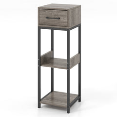3-Tier Tall Plant Stand with Drawer and Anti-Tipping Kit, Grey