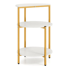 3-Tier Round End Table for Small Space and Bedroom Room-Set of 1