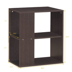 3 Tier Open Shelf Side End Table in Brown Engineered Wood