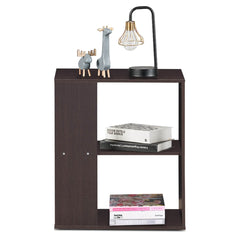 3 Tier Open Shelf Side End Table in Brown Engineered Wood