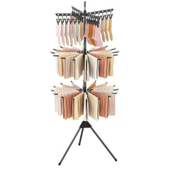 3-Tier Tripod Freestanding Folding Clothes Drying Rack with 24 Clips-Black