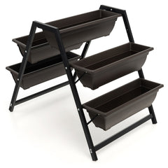 3 Tier Vertical Raised Garden Bed with 5 Plant Boxes, Elevated Metal Frame Planter