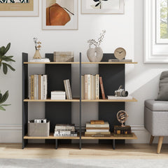 3 Tier Wooden Bookshelf with Anti-Tipping Kit-Oak