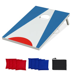 3 x 2FT Cornhole Board Set, Portable Cornhole Board with Foldable Legs and Side Handle-Blue