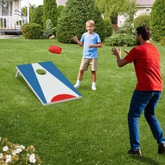 3 x 2FT Cornhole Board Set, Portable Cornhole Board with Foldable Legs and Side Handle-Blue