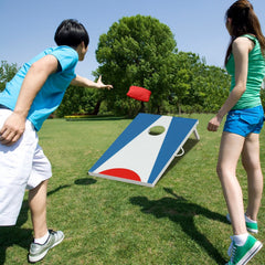 3 x 2FT Cornhole Board Set, Portable Cornhole Board with Foldable Legs and Side Handle-Blue