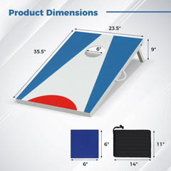 3 x 2FT Cornhole Board Set, Portable Cornhole Board with Foldable Legs and Side Handle-Blue