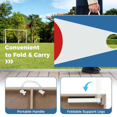 3 x 2FT Cornhole Board Set, Portable Cornhole Board with Foldable Legs and Side Handle-Blue