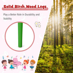 30-Key Wood Toy Kids Grand Piano with Bench and Music Rack-Multicolor