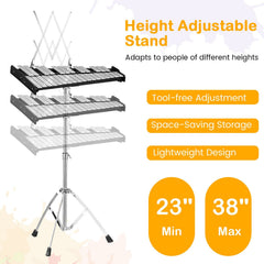 30 Notes Percussion with Practice Pad Mallets Sticks Stand