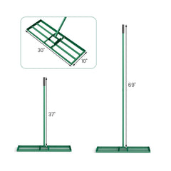 30 x 10 Inch Heavy Duty Lawn Level Tool with 69 Inch Handle-Green