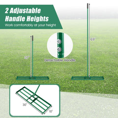 30 x 10 Inch Heavy Duty Lawn Level Tool with 69 Inch Handle-Green