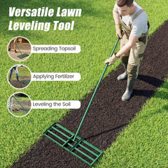 30 x 10 Inch Heavy Duty Lawn Level Tool with 69 Inch Handle-Green