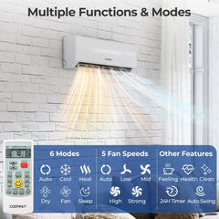 UltrEco 30,000 BTU 3 Zone Mini Split Heat Pump, 23 SEER2, Wifi, 9K + 9K + 9K