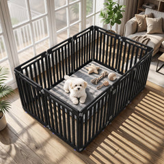 31.5 inches Height Indoor Outdoor Dog Playpen with 10 Panels-Black