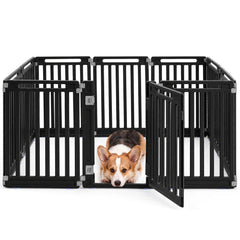 31.5 inches Height Indoor Outdoor Dog Playpen with 10 Panels-Black