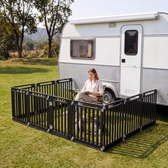 31.5 inches Height Indoor Outdoor Dog Playpen with 10 Panels-Black